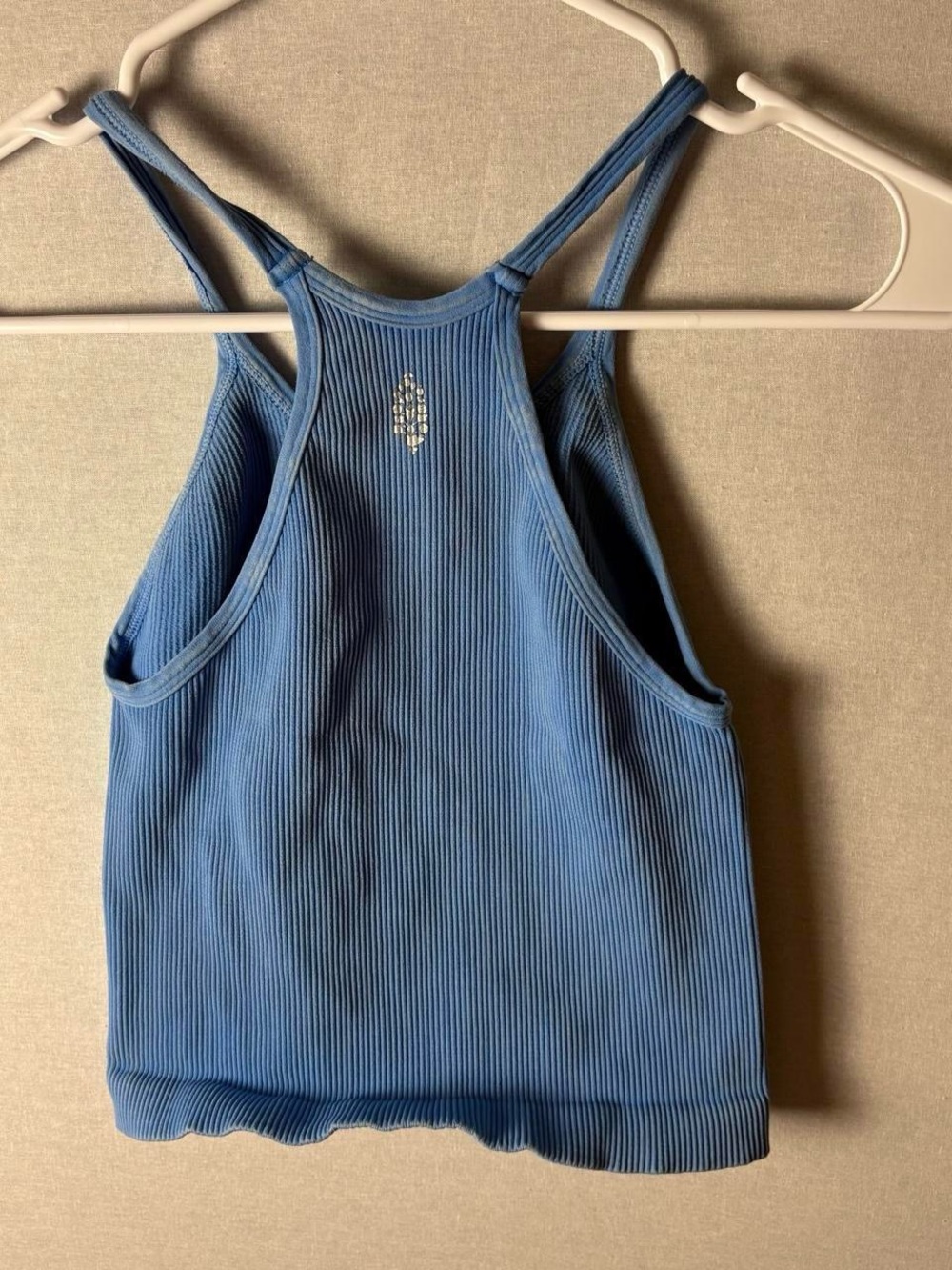 Free People Movement  Ribbed Blue Racerback Tank Top Medium/Large